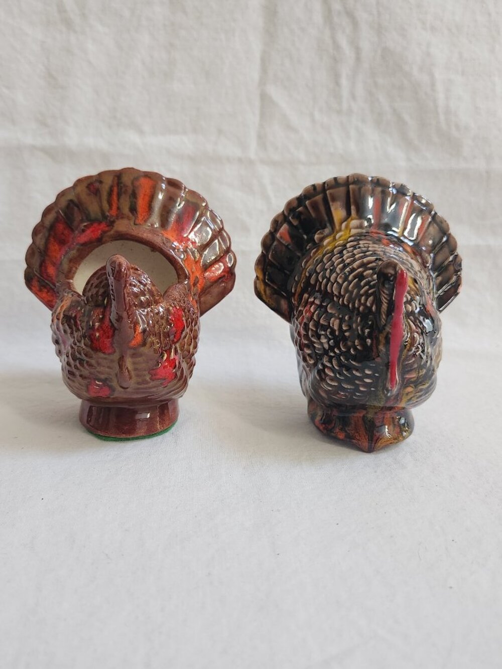 Vintage Ceramic Thanksgiving Turkey Figurine & Small Planter